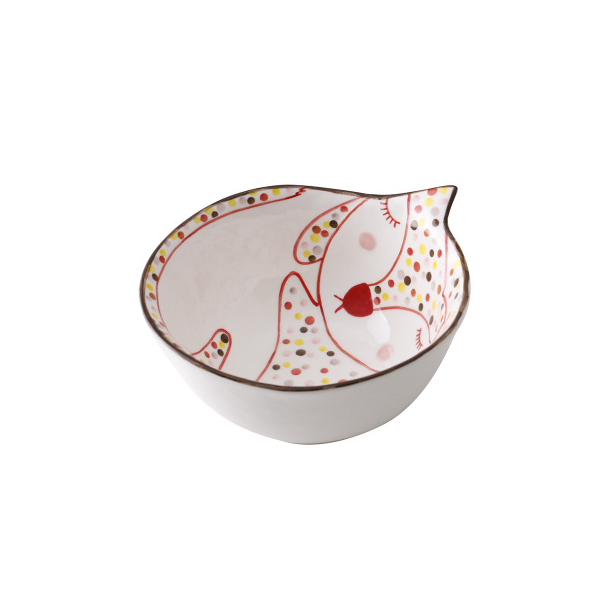 Dotty Fox ceramic bowl, 6.69x2.75 in