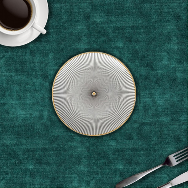 B&W Ripple ceramic dessert plate, 5.9 in