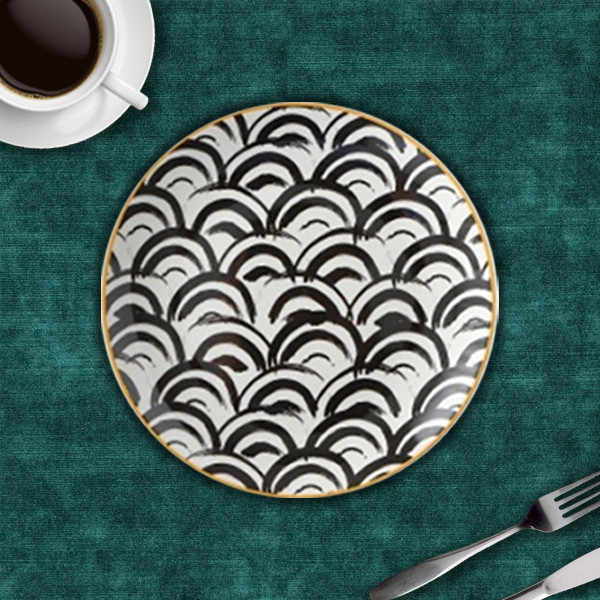 B&W Ocean large ceramic plate, 10 in