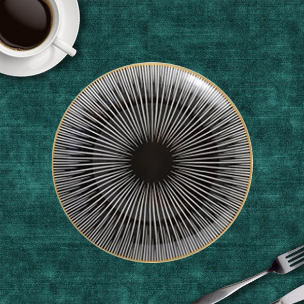 B&W Eye large ceramic plate, 10 in