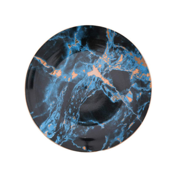 Mataro Blue ceramic plate, 7.87 in