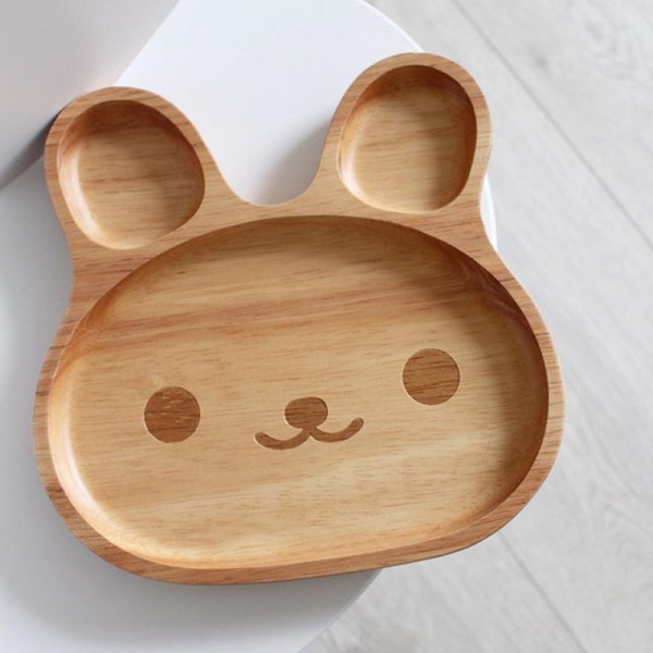 Cute Rabbit wooden tray, 8.27x7.87 in