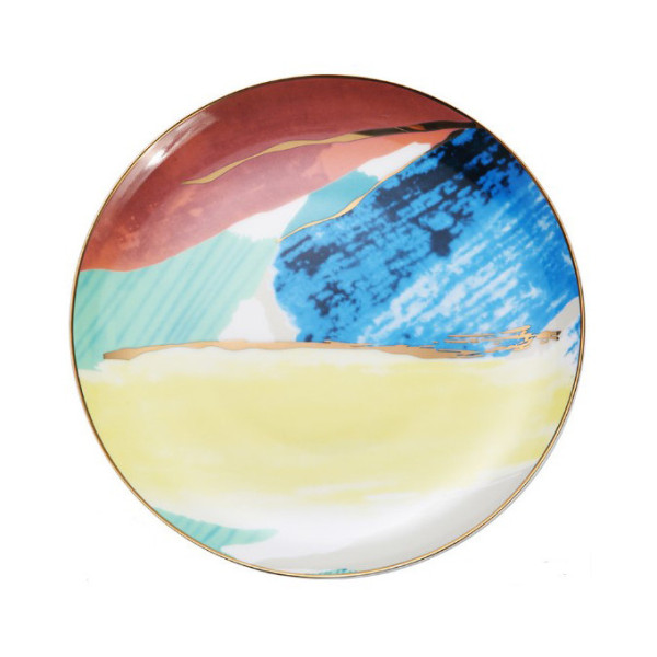 Watercolor Field ceramic plate, 8.07 in