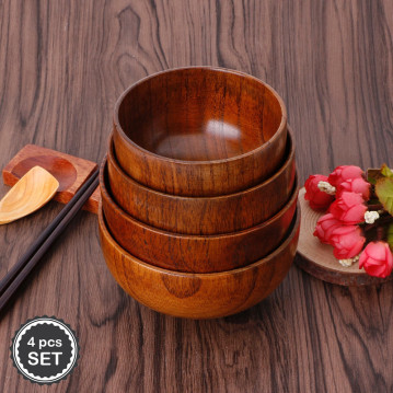 Tokki wooden bowls set, 4 pcs