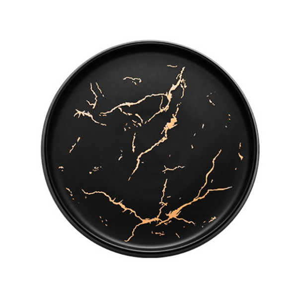 Bersy Black ceramic plate, 7.87 in