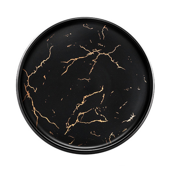 Bersy Black ceramic plate, 9.72 in