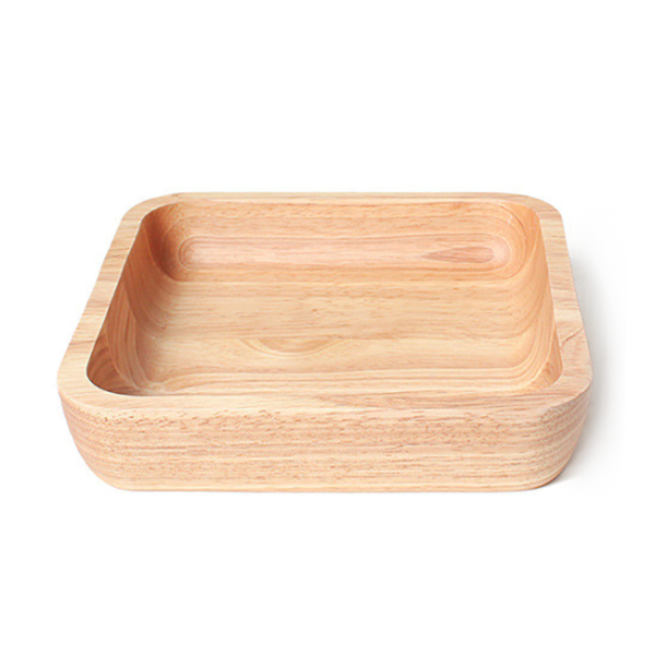 Soma rubber wood square plate, 7.09x1.85 in