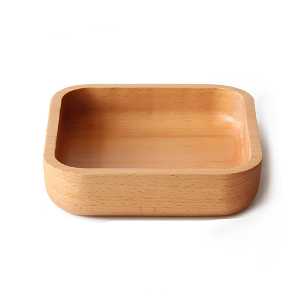 Soma beech wood square plate, 5.9x1.85 in