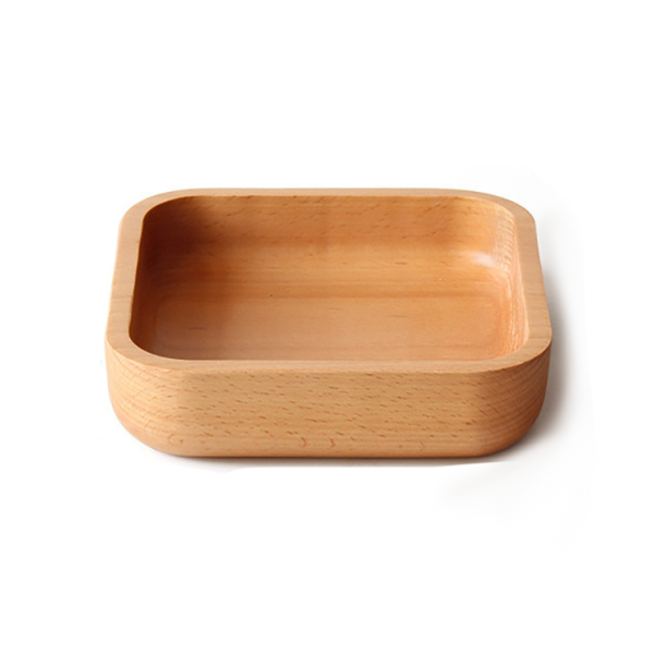 Soma beech wood square plate, 5.04x1.85 in