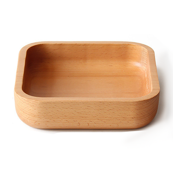 Soma beech wood square plate, 8.27x1.85 in