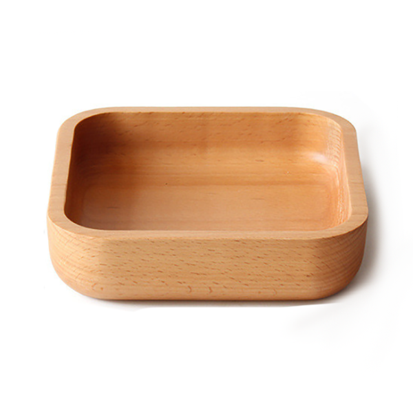 Soma beech wood square plate, 7.09x1.85 in