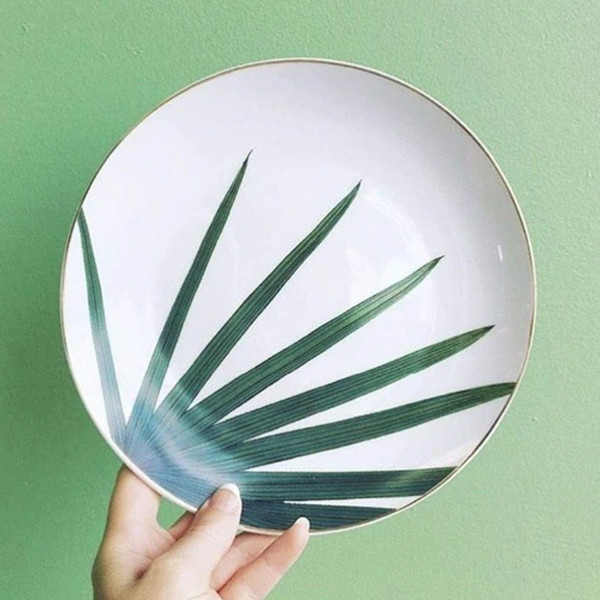 Rainforest "style 3" ceramic plate, 7.87 in