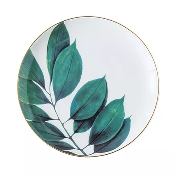 Rainforest "style 2" ceramic plate, 7.87 in