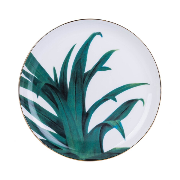 Rainforest "style 1" ceramic plate, 7.87 in