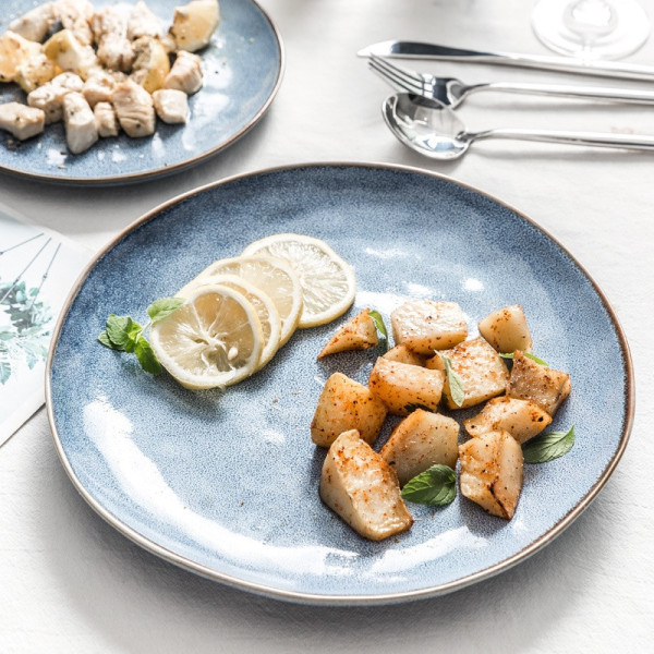 Crystalline large ceramic plate, 11 in