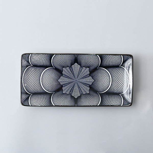 Arlin Flowers rectangular sushi plate, 9.84x4.72 in