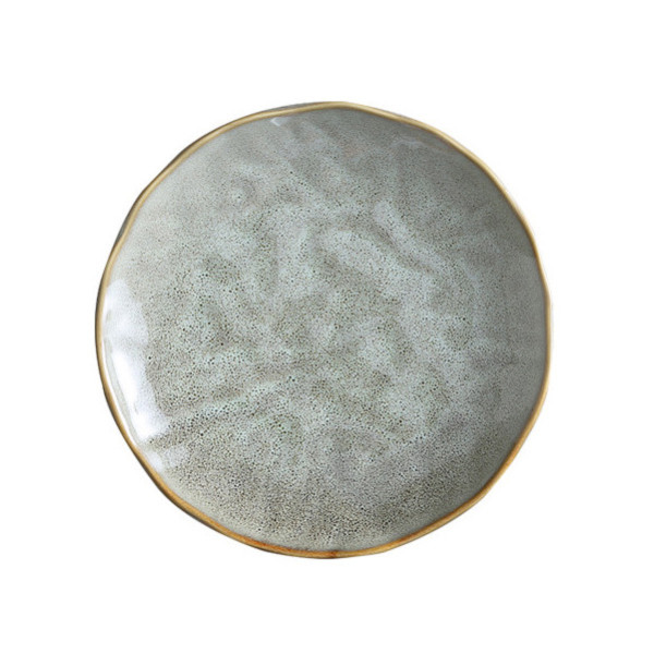 Sandstorm Gray ceramic plate, 7.87 in