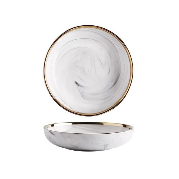 Tiffany deep ceramic plate, 7.44x1.57 in