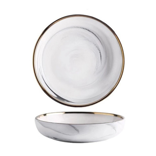 Tiffany Series deep ceramic plate, 9.05x1.89 in