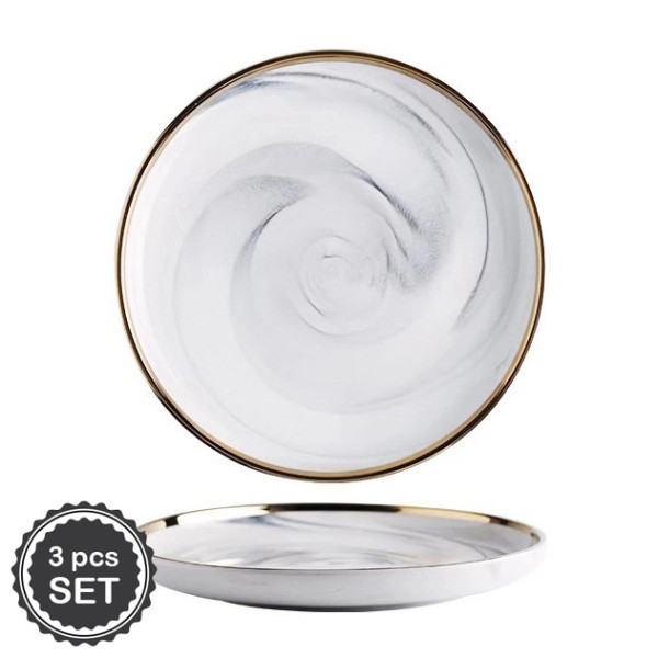 Tiffany 10-inch ceramic plates set, 3 pcs