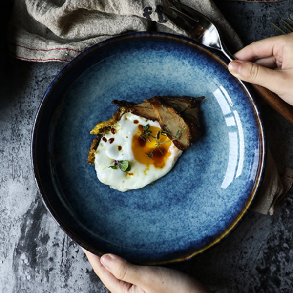 Badalona deep ceramic plate, 8.66 in