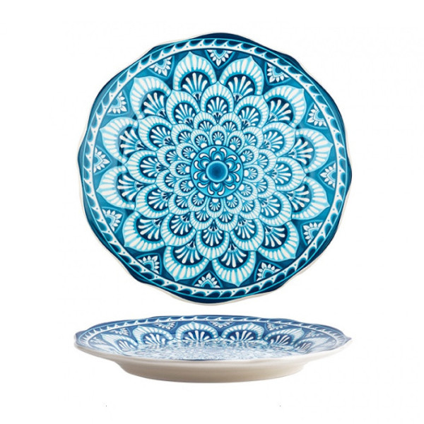 Dahlia Caprice ceramic plate, 8.66 in