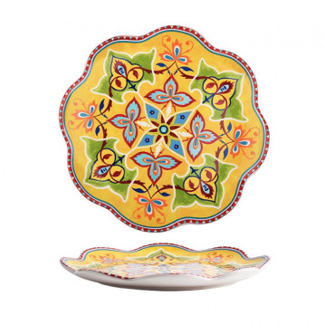 Daylily ceramic plate, 8.94 in