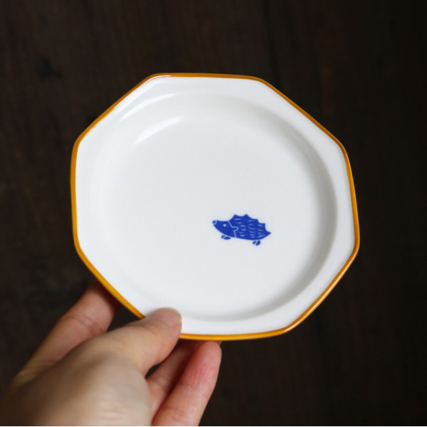 Ani Hedgehog ceramic plate, 4.72 in