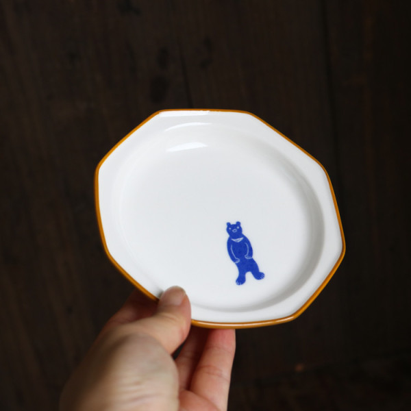 Ani Bear ceramic plate, 4.72 in