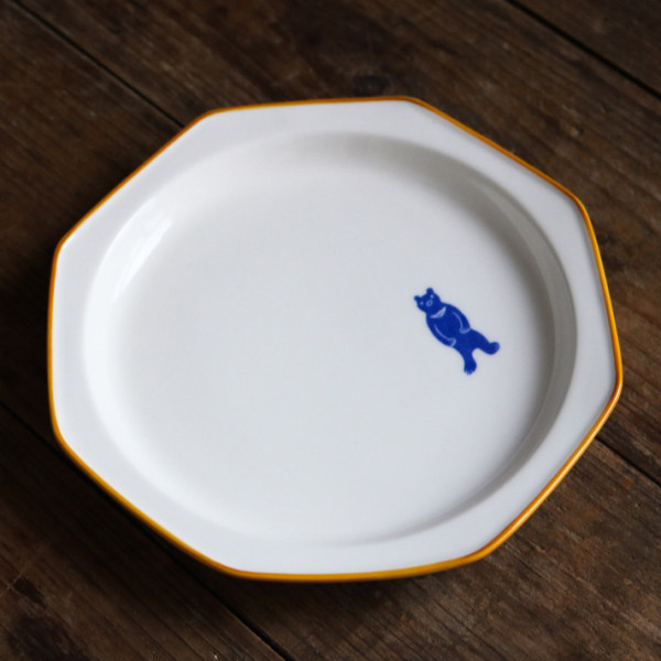 Ani Bear ceramic plate, 7.48 in