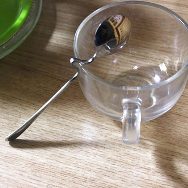 Wave stainless steel tea spoon, 6.7 in