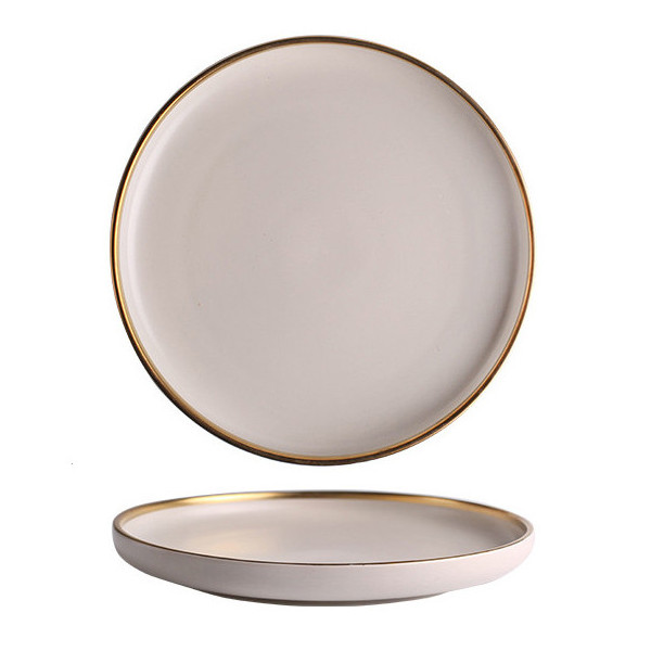 Elissa Grey deep ceramic plate, 10.04 in