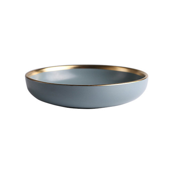 Elissa Blue deep ceramic plate, 7.48 in