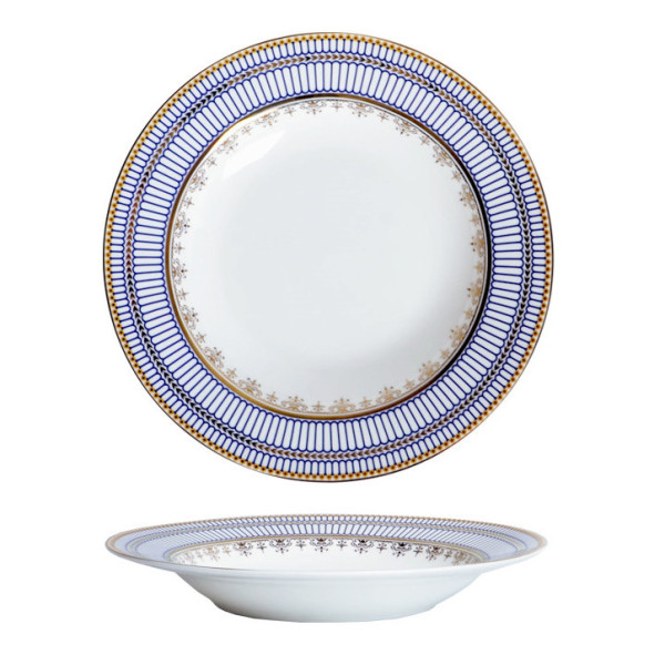 Hever Series deep ceramic plate, 8 in
